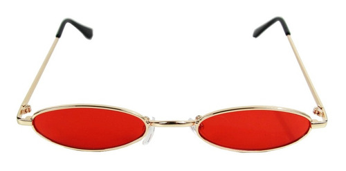 Óculos De Sol Oval Vermelho Retro Vintage Estiloso