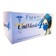 Cubreboca Unimask4 Azul Cobalto Caja C/50 Piezas Pmhyl