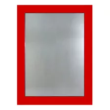 Espejo 50x60 Marco Vidrio Color Horizontal O Vertical C1 Marco Rojo