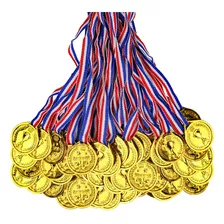 Medallas De Ganadores Oro De Plástico Para Niños 100 Piezas