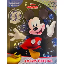 Livro Com 10 Miniaturas Disney 100 - Amigos Especiais - Com Cenario Gigante E Miniaturas Especiais 