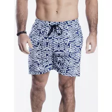 Shorts Masculino Elastano Bermuda De Praia 3 Bolsos Waves