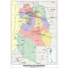 Mapa Provincia De Mendoza Lona 65cm X 90cm Politico