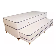 Duo Divan Somier 90 X 190 Acuario 2 Colchones Carro Algodon