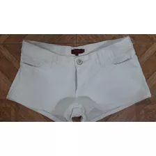 Mini Short Jean Peuque Talle 26 Blanco Semi Elastizado 