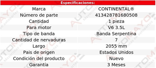Banda Acc 2055 Mm Continental Ex35 V6 3.5l Infiniti 08-12 Foto 4