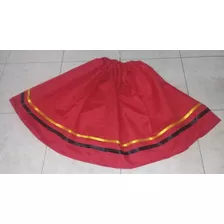 Pollera Rojo Cinta Raso Amarillo Negro De 50 Cms X 2 Unidade