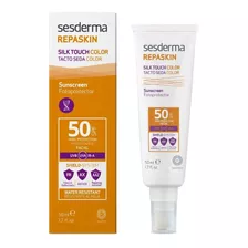 Protector Solar Repaskin Tacto Seda Con Color Spf 50 X 50 Ml