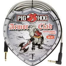 Pig Hog Armor Clad Phac-20r Cable Plug Angular Metálico 6m