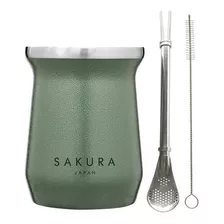 Mate Sakura Acero Inoxidable Térmico Clásico 236 Ml Color Verde