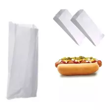 1.000 Saco Papel Branco Mono 8x17 Mod. Hot Dog Pipoca