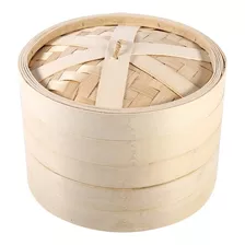 Cesta De Vapor De Bambú De 2 Niveles Para Cocinar Arroz Nat