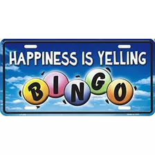 Smart Blonde Happiness Is Yelling Bingo License Plate