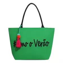 Bolsa Bolsa De Praia Piscina Bolsa Verão Bolsa Sacola Bolsa De Ombro Bolsa Feminina Visca Praia Verão Premium De Lona Verde Alças De Cor Preto