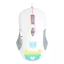Mouse Gamer Onikuma Cw902 Negro Rgb Dpi 6400 Color Blanco