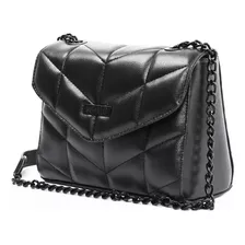 Bolsa Pequena Ombro Corrente Lateral Matelassê All-black 