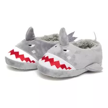 Pantufa Personagem Infantil Pelúcia Baby Shark Cinza Gasf