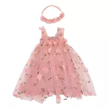 Vestido Sweet Floral Niñas Con Diadema