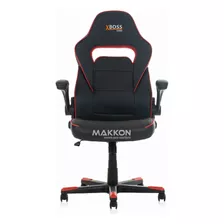 Cadeira Gamer Preta Com Vermelho Mk-777 - Makkon