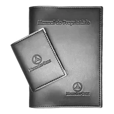 Kit Mercedes Benz Porta Manual + Porta Doc Couro Eco Mod 37