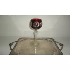 Lujosa Copa Cristal Rubi Antigua Baccarat Vino O Agua Veala