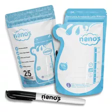 50 Sacos P/ Congelar E Armazenar Leite Materno 200ml - Nenos