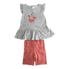 Conjunto Carter´s Menina Bata +shorts Flamingo ( 3 Anos )