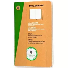 Caderno Moleskine Evernote Original Kraft Grande Pautado C/2