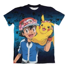 Camisa Mangá Ash E Pikachu - Pokémon 