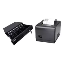 Combo Pos Impresora Termica 80mm Cajon Monedero 5 Puestos