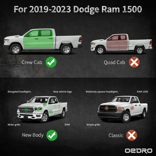 Oedro Estribos De 6.5 Pulgadas Compatibles Con Dodge Ram 150 Foto 2