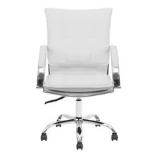 Cadeira De Escritório Show De Cadeiras Desenho Italiano Branca Com Estofado De Couro Sintético