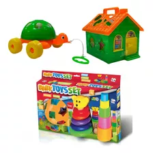 Kit Diversão Casinha Tartaruga Baby Toys Didático Sortido