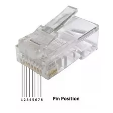 Conector/modular Rj-45 8x8 Cat-6+capa Preta 100 Pçs De Cada