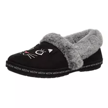 Skechers Too Cozy-meow Pantuflas De Pijama Para Mujer, Negro