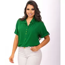 Camisa Feminia Social Luxo Chamise Blusinha Blogueira Lisa