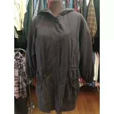 Camperón Gris Con Forro Y Capucha 2xl Dama