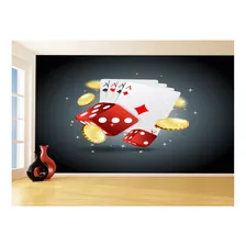 Adesivo De Parede Sala De Jogos Cassino Cartas M² Jcs101