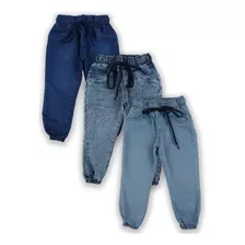 Kit 3 Calça Jeans Jogger Masculina Infantil Tam 1 2 3 4 6