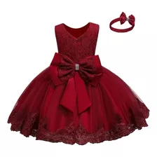 D Vestido Elegante Con Moño For Niña 2 Años (24 Meses)