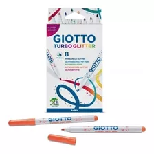 Marcadores Giotto Turbo Glitter / 8 Unidades