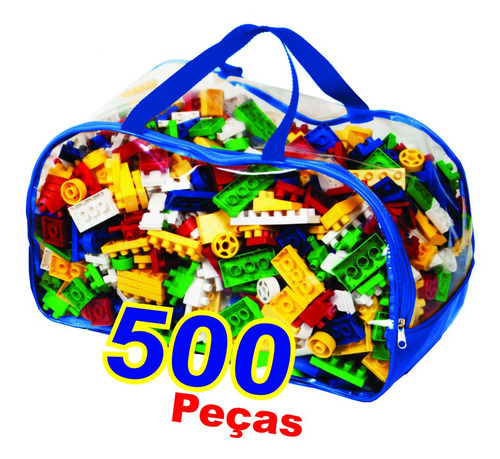 Brinquedo Blocos De Montar Infantil Educativo 500 Peças
