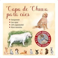 Capa De Chuva Para Cachorro Impermeável Com Capuz Cristal