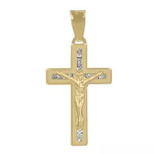 Medalla Dije Cruz Crucifijo Cristo Oro 14k 14 Kilates Hombre