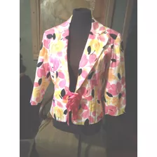 Blazer Dama Estampado, Muy Elegante.nuevo.tela Piqué.m/l