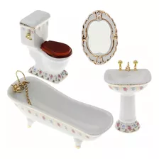 Accesorios De Baño En Miniatura 1:12 Dollhouse, 4 Piezas