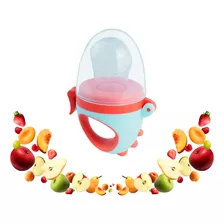 Chupón Fruta Y Papilla Para Bebé Mordedera + Seguro Y Tapa 