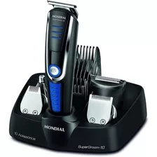 Máquina Cortar Cabelo Barba Mondial Super Groom 10x1 Bivolt