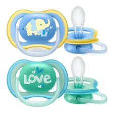 Chupeta Philips Avent Ultra Air Elefante/love 18m+ Pack 2