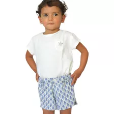 Short Niña Bebé, Gabardina Colores Con Elástico En Cintura